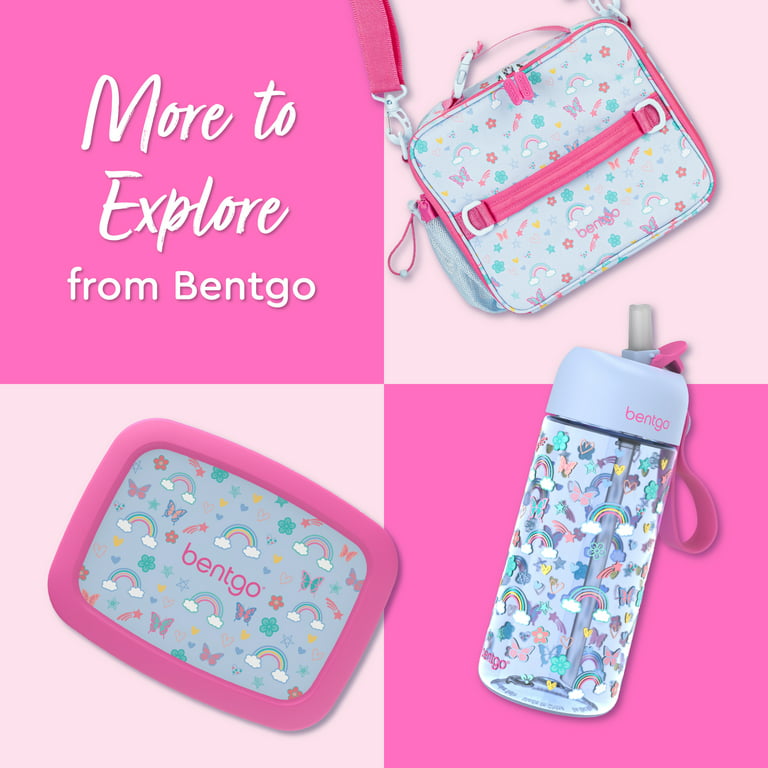 Bentgo Kids - Water Bottle - 2 Pack - 15oz - Rainbows and Butterflies