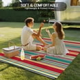 thumbnail image 4 of Colorful Striped Outdoor Rug for Patio/Deck/Porch, Non-Slip Large Area Rug 4 x 6 Ft, Boho Rainbow Abstract Vertical Lines Indoor Outdoor Rugs Washable Area Rugs, Reversible Camping Rug Carpet Runner, 4 of 8