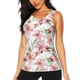 thumbnail image 2 of Uemuo Lilies Flowers Pattern Workout Tank Tops for Women Breathable Moisture-wicking tank top Sleeveless Running Loose Fit Yoga Tops Active Shirts Sports Gym Exercise, 2 of 9