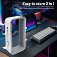 thumbnail image 3 of Game Disks Holder Organizer, Game Storage Tower Multifunctional Easy Installation  for Office White Pink,Grey,White Blue, 3 of 7