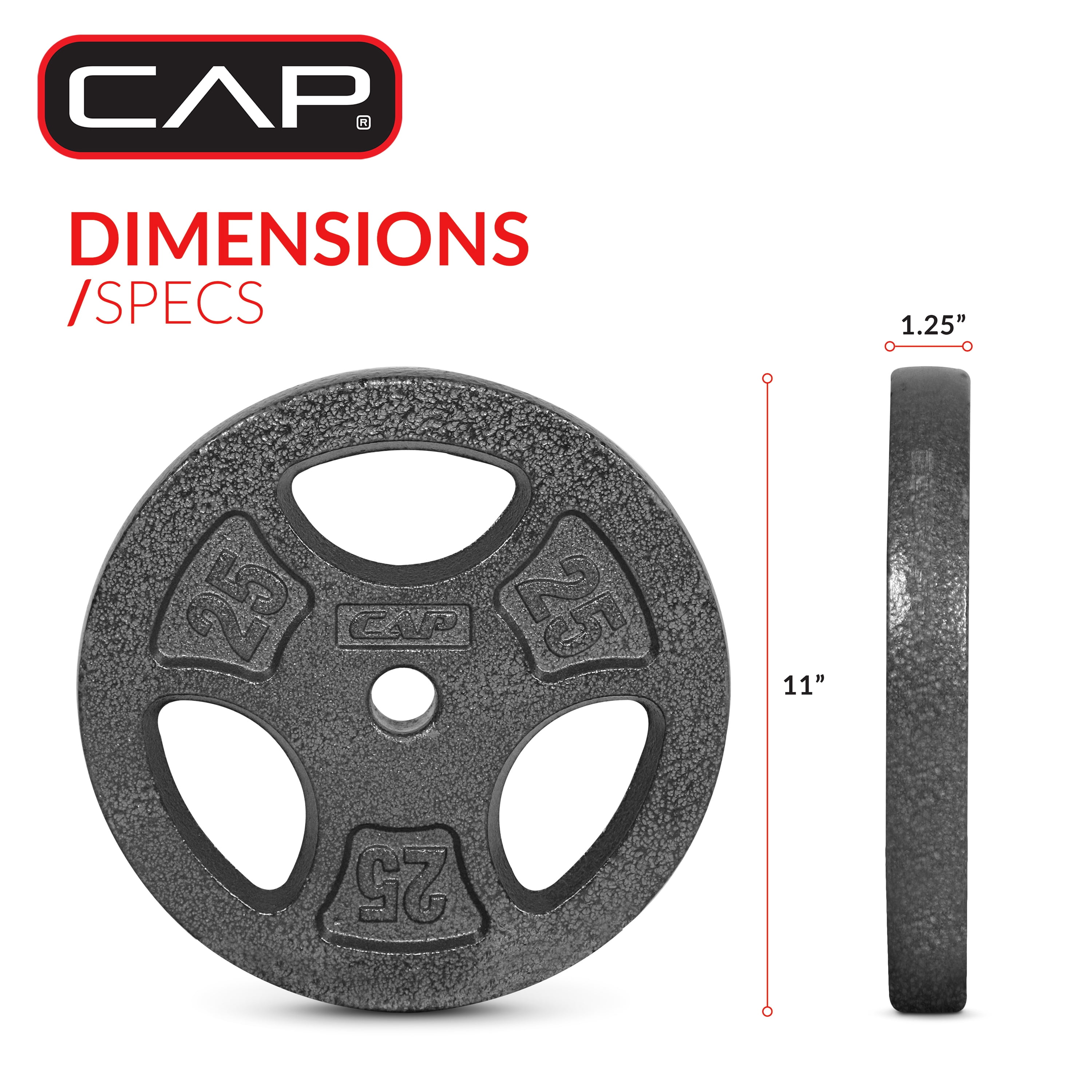 CAP Barbell Standard 25lb BLACK Plate Pack B (x2)