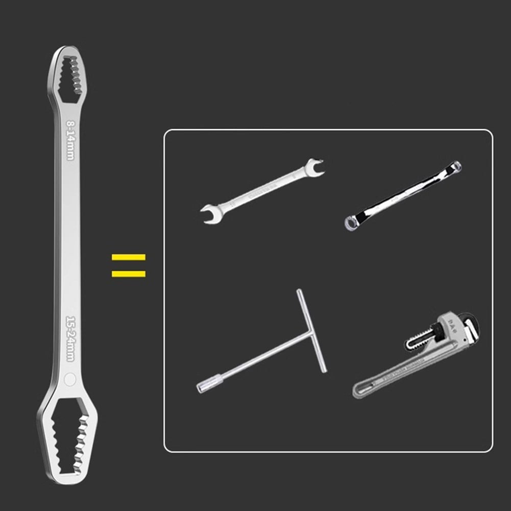 Adjustable Wrench Set: 2-Piece Self-Tightening Hand Tools for 8-22mm