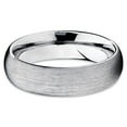 thumbnail image 3 of 6mm Tungsten Wedding Band Brushed Silver Tungsten Ring Tungsten Carbide Ring Dome Men and Women Comfort Fit (6), 3 of 3
