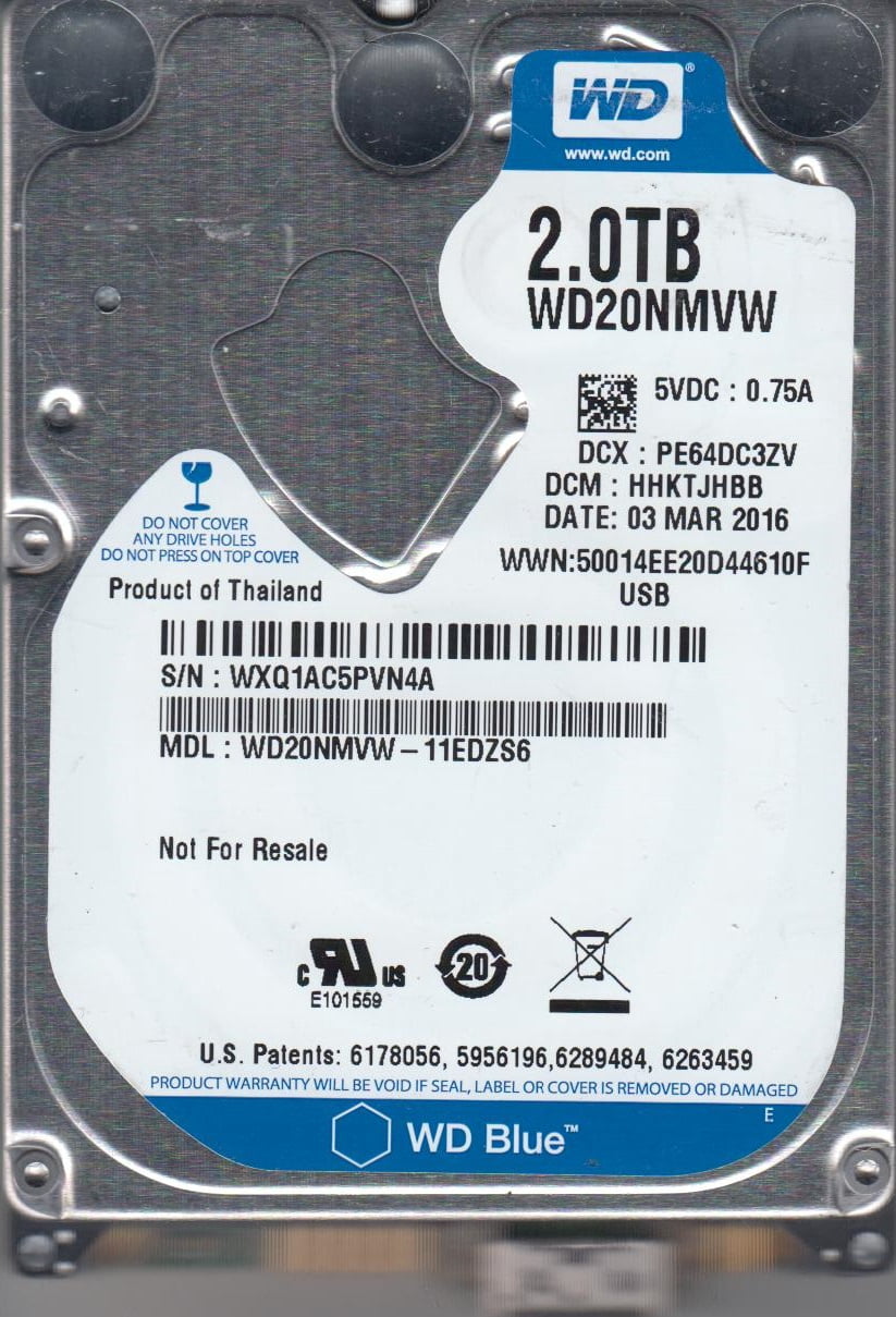 WD2003FZEX-00SRLA0 DCM: HHRCNVJMH WMC6N Western Digital 2TB