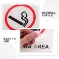 thumbnail image 3 of FONDOTIN Smoking Area Sign No Smoking Sign Multi Acrylic Clear Identification 1Pack, 3 of 7