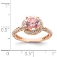thumbnail image 5 of Sterling Silver Rose-Tone White Cz And Pink Crystal Ring (Size 8) Made In China qr6852-8, 5 of 5