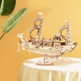 thumbnail image 3 of Wooden Puzzle Kit DIY 3D Steamship Boat Wooden Building Kit Table Decoration, 3 of 10