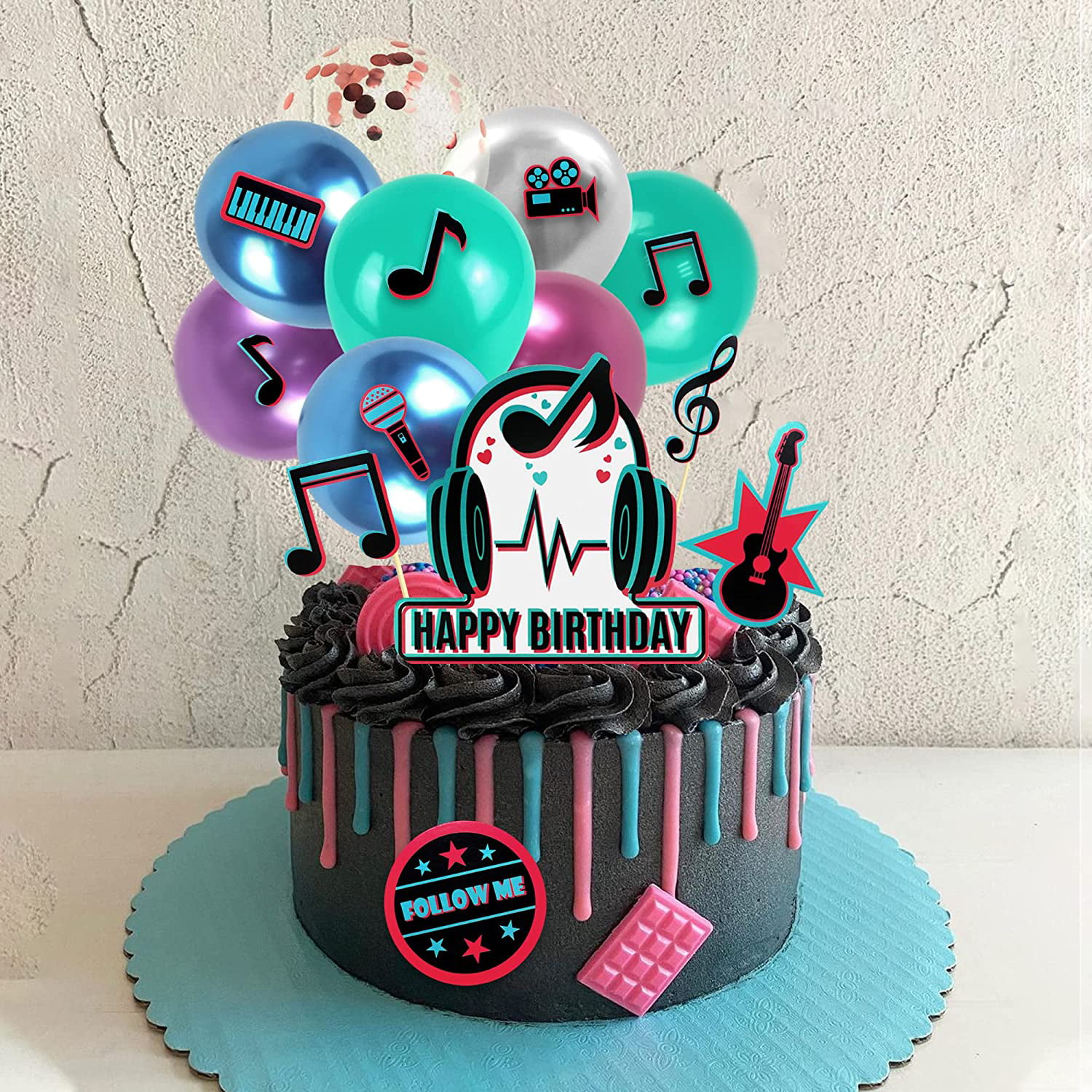TIK Tok Cake Topper Hot Music Themed Party Decorations Birthday Party Decor Tik Tok Cakes App Decorations Social Media Party 