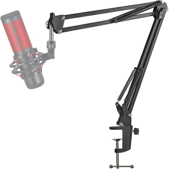 Microphone Stand for QuadCast S - Boom Arm for HyperX QuadCast 2 SoloCast, Yeti, AM8, Gaming Mic and Most Microphones using 3/8" to 5/8" Adapter