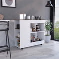 thumbnail image 3 of FM FURNITURE Arizona 39"W Engineered Wood Kitchen Cart in White/Dark Brown, 3 of 7