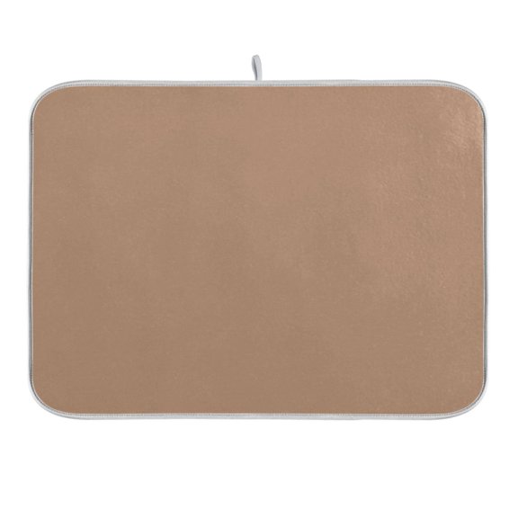 Khaki Dish Drying Mat for Kitchen Counter 16x18 In Absorbent Microfiber Reversible Mats Dish Drainer Protector Rack Pad for Coffee Bar Table