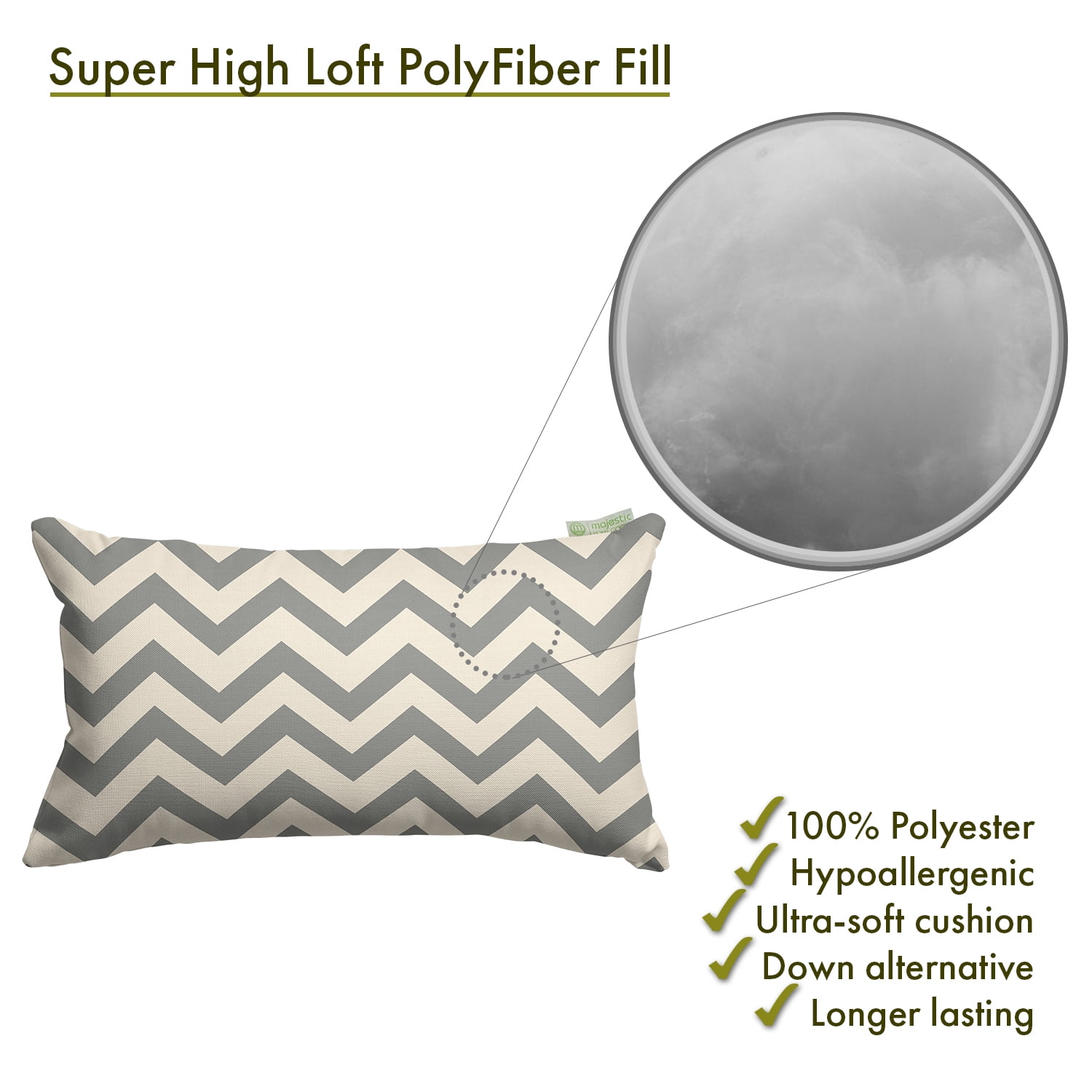 Majestic Home Goods Chevron Indoor Outdoor Small Decorative Throw Pillow