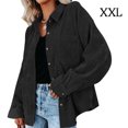 thumbnail image 1 of Sonducket Camisa de mujer Casual Botón Top Blusa de pana Blusa Abrigo de otoño Prendas para la parte del cuerpo negro XXL, 1 of 4