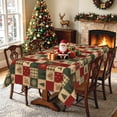 thumbnail image 4 of Vintage Christmas Patchwork Rectangular Tablecloth,60x70 Inch,Stain‑Resistant Table Cover for Family Holiday Dinner, 4 of 7