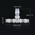 thumbnail image 2 of Uxcell 8x10x8mm OD PP Reducing Barb Hose Fitting Tee T Shape 3 Way Pipe Connector, Translucent 4 Pack, 2 of 5