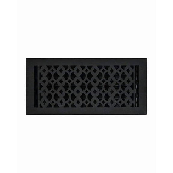 Prima Decorative Hardware, Air Vent Cover w/ Holes, Handcrafted, Modern, 6" x 16", Black, Aluminum