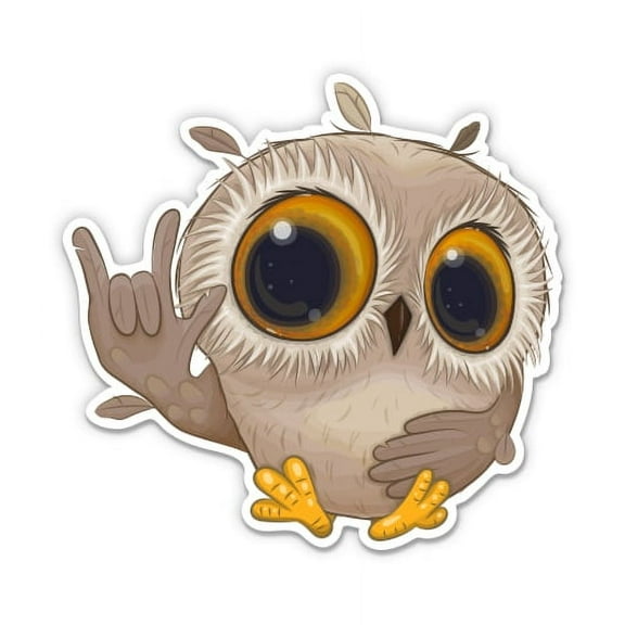 Cute Owl - 3" Vinyl Sticker - For Car Laptop Water Bottle Phone - Waterproof Decal