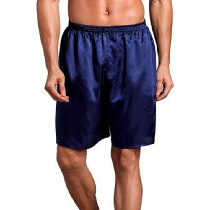 Men's Sleepwear Satin Underwear Silk Boxers Shorts Nightwear Pyjamas ...