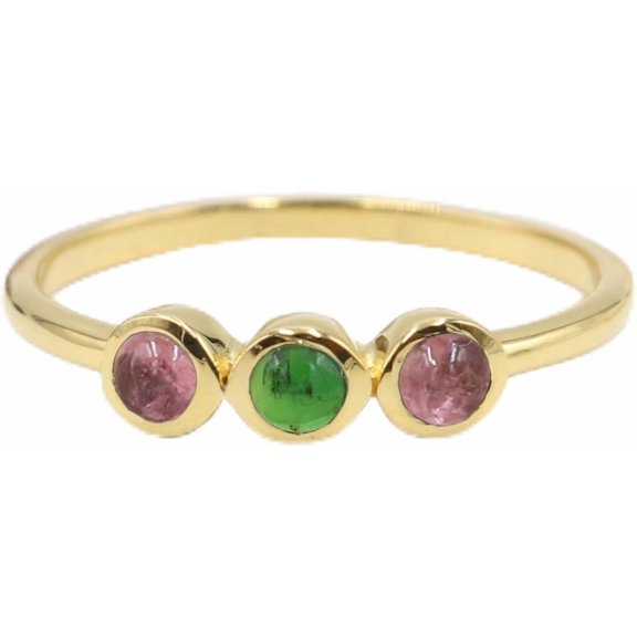 Earth Gems Jewelry Tourmaline Gemstone Ring Gold Plated Sterling Silver Minimalist Jewelry for Women