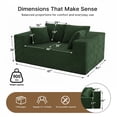 thumbnail image 4 of KeepCharm 67" Corduroy Boneless Loveseat Sofa, Memory Foam & Pocket Spring Cloud Couch, No Assembly Floor Sofa, Deep Seat Frameless Couch Green, 4 of 8