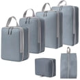 thumbnail image 3 of 6 cubos de compresión para equipaje, bolsas de aseo transpirables, equipaje de viaje gris, 3 of 9