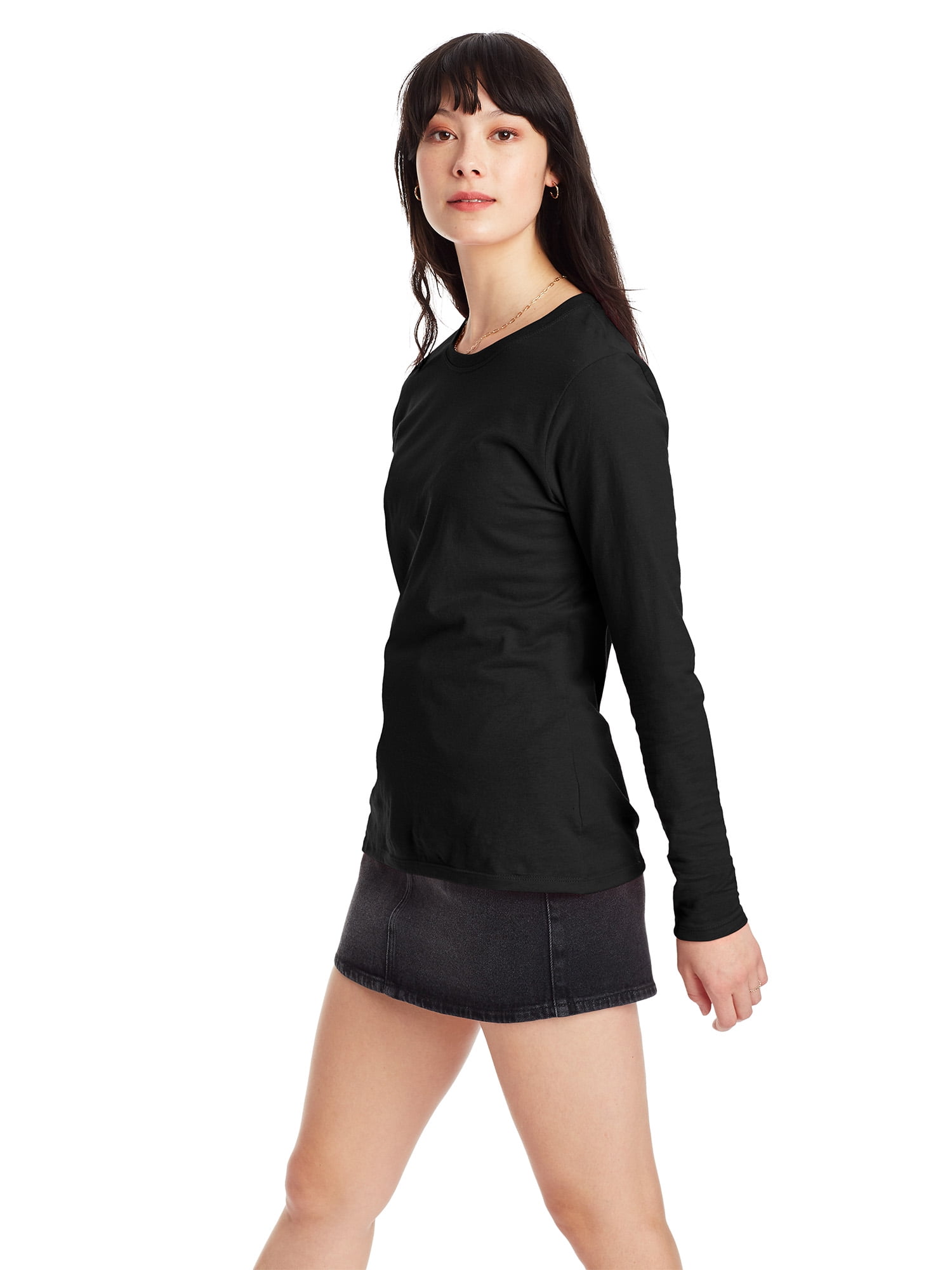Hanes Women's Eco Luxe Long Line Triangle DHY204, Black, X Small at   Women's Clothing store