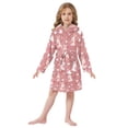 thumbnail image 6 of FORMRS Niños Bathrobe Unisex Hooded Robe Soft Plush Pajamas Sleepwear, Size 7-9T, Bunny Love Blooms, 6 of 7
