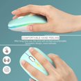 thumbnail image 3 of LED Wireless Mouse, Rechargeable Slim Silent Mouse 2.4G Portable Mobile Optical Office Mouse with USB & Type-c Receiver, 3 Adjustable DPI for Notebook, PC, Laptop, Computer, Desktop (Mint Green), 3 of 7
