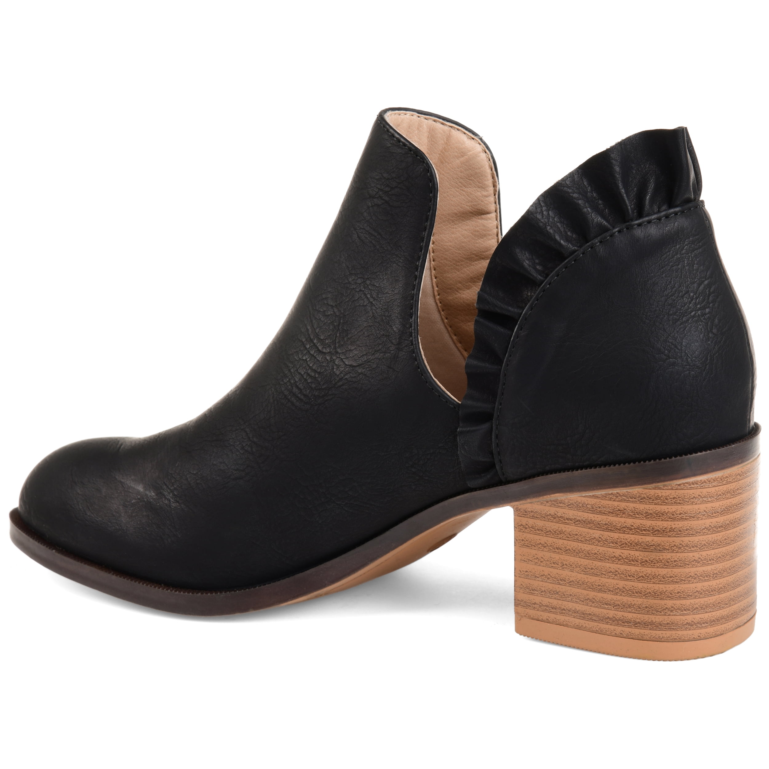 Journee Womens Lennie Slip On Stacked Heel Booties
