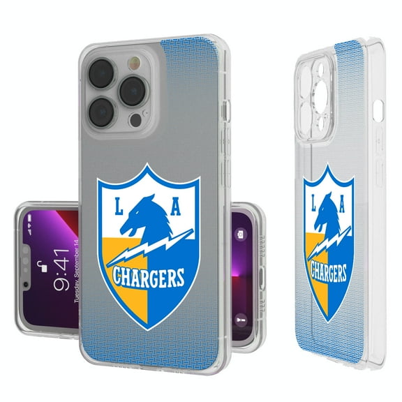 Los Angeles Chargers Linen Logo iPhone Clear Case