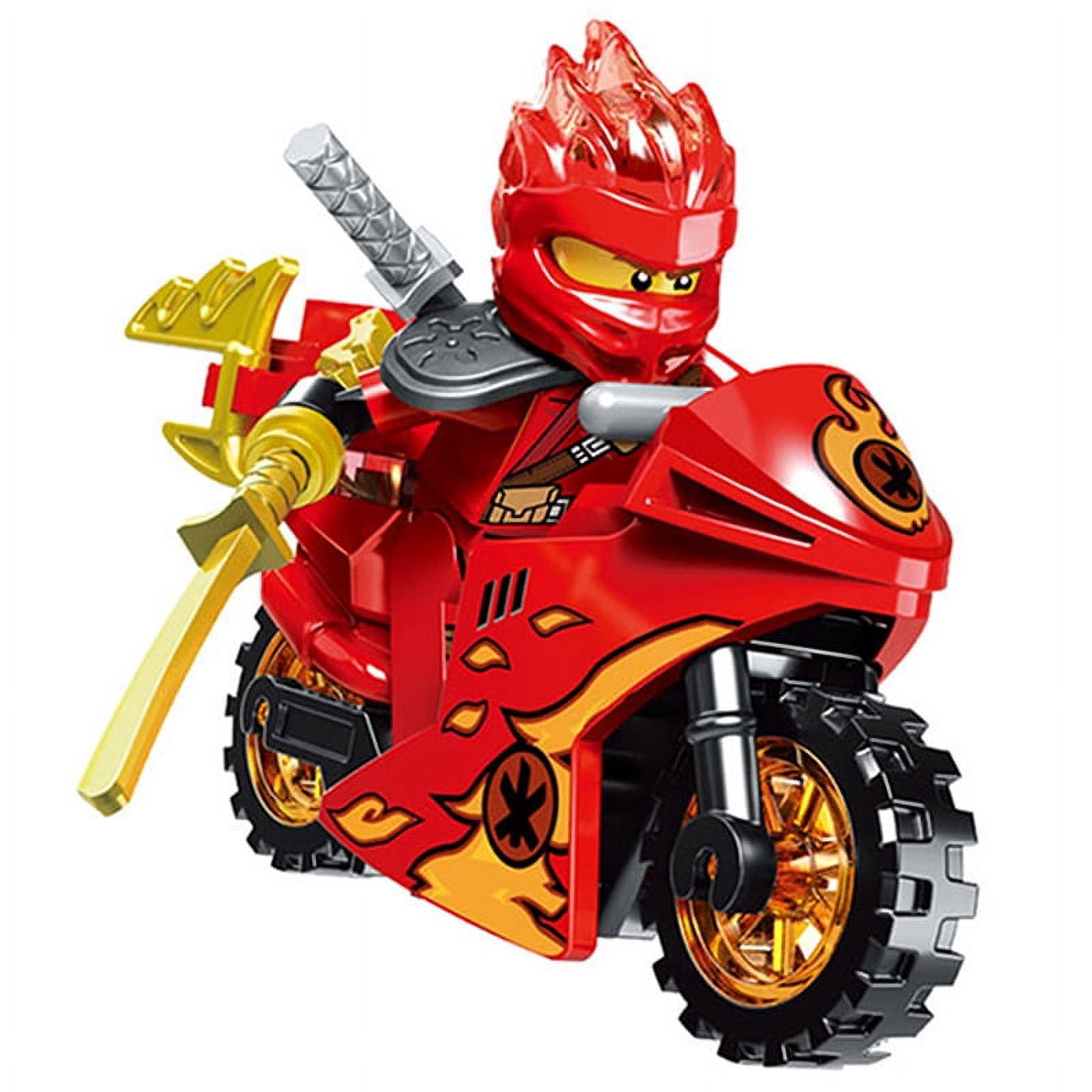 8 Pcs Ninja  Anime Series Minifigures Toy Set, Ninja Ice Motorcycle Character Action Figures Building Block, Gifts for Boys Girls and Fans
