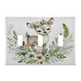 thumbnail image 2 of 2 Gang Light Switch Cover Plate Watercolor Deer with Bouquet Wall Plate Decorate Electrical Outlet Cover Plates 4.56”x4.48”, 2 of 8