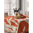 thumbnail image 6 of Coral Orange Table Cloth, Coastal White Ocean Marine Nautical Beach Waterproof Tablecloth for Rectangle Tables, Reusable Washable Fabric Table Cover for Restaurant Kitchen Dining Tables 52"x70", 6 of 6