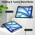 thumbnail image 5 of Fun-Casery for iPad Air 13 2024 Case,Clear Transparent Back Slim Kickstand Shockproof Full Coverage Protective Smart Tablet Case with Pen Holder for iPad Air 13 2024,Lavender, 5 of 7