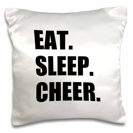 3dRose Eat Sleep Cheer - passionate about cheerleading - fun cheerleader team, Pillow Case, 16 by 16-inch