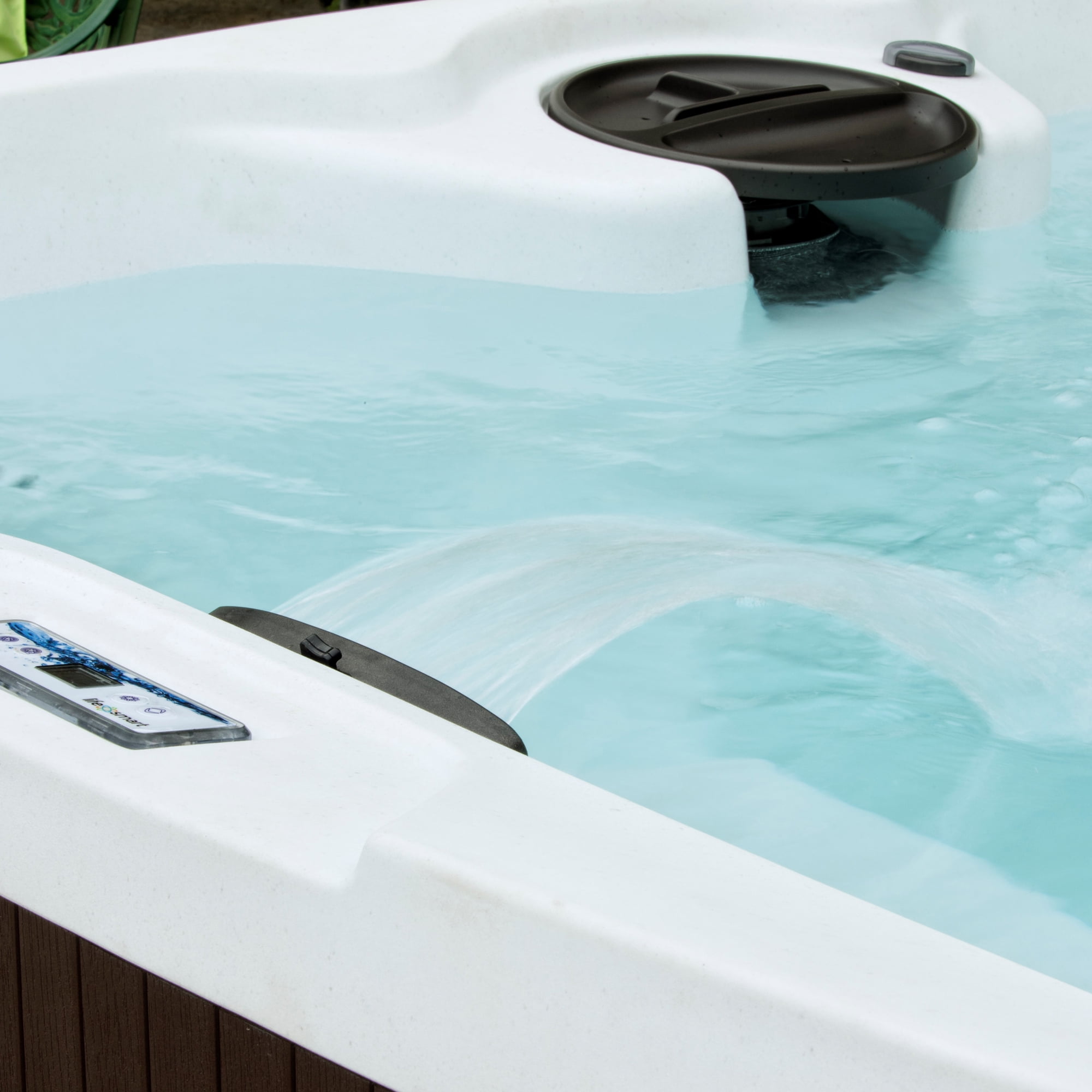 Lifesmart Leganza Hot Tub - 6-Person, 90- Jet, 230-Volt Spa in Arctic White/Coastal Gray