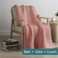 thumbnail image 4 of Vellux 5lb Twin Weighted Throw | Chunky Knit Soft Breathable Blanket | Terracotta, 4 of 7