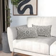 thumbnail image 6 of Light Grey Ethnic Boho Pillow Covers 12 X 20 Inch Bohemian Carpet Style Vintage Gray Flower Print Decorative Throw Pillows Outdoor Linen Lumbar Cushion Case Farmhouse Decor for Home Sofa Bed Set of 2, 6 of 6