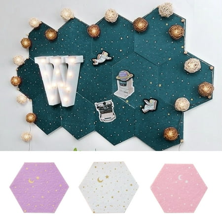 

Meijuhuga 1 Set Felt Wall Sticker Hexagon Colorful Three-dimensional Self-adhesive Removable Message Board DIY Craft 3D Creative Starry Night Wall Paper Room Decoration for Bedroom