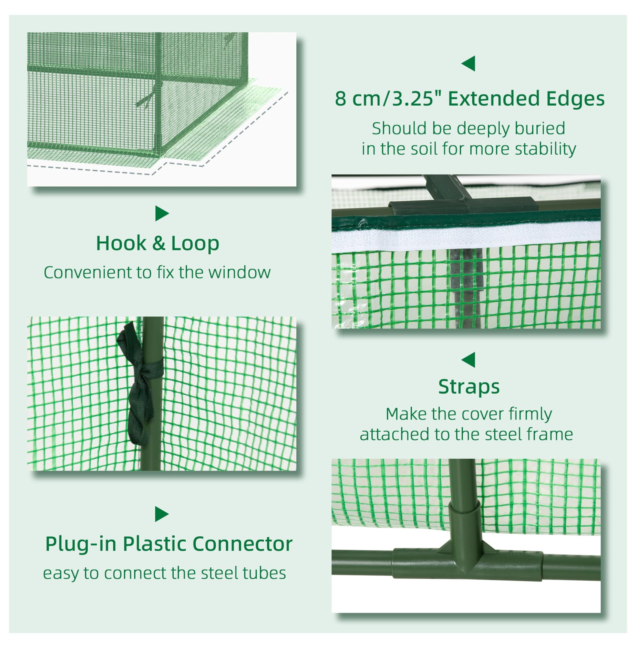 71" x 36" x 28" Mini Greenhouse Portable Hot House for Plants with Large Zipper Windows for Outdoor, Indoor, Garden, Green