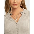 thumbnail image 5 of Jessica Simpson Women's and Women's Plus Luanne Polo Sweater with Long Sleeves, Lightweight, Sizes XS-4X, 5 of 6