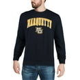 thumbnail image 3 of Men's Colosseum Navy Marquette Golden Eagles Arch & Logo Crew Neck Sweatshirt, 3 of 4
