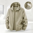 thumbnail image 2 of LNWUY (M-5XL) Men's Big and Tall Lightweight Windbreaker Hooded Jacket Drawstring Zip Front Side Pockets Casual Outerwear Yellow XXXL, 2 of 8