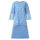 thumbnail image 4 of ICHUANYI Clearance Women's Plus Size Evening Dress Lace Embroidery Two Piece Set Temperament Fit Dress(Light Blue, XL) ICHUANYI WER2023081203504, 4 of 5