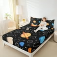 thumbnail image 4 of Manfei Galaxy Planet Twin Sheet Sets,Constellation Pattern Twin Fitted Sheet,Modern Aesthetic Art Flat Sheet For Kids,Breathable Home Decor,3-Piece, 4 of 7