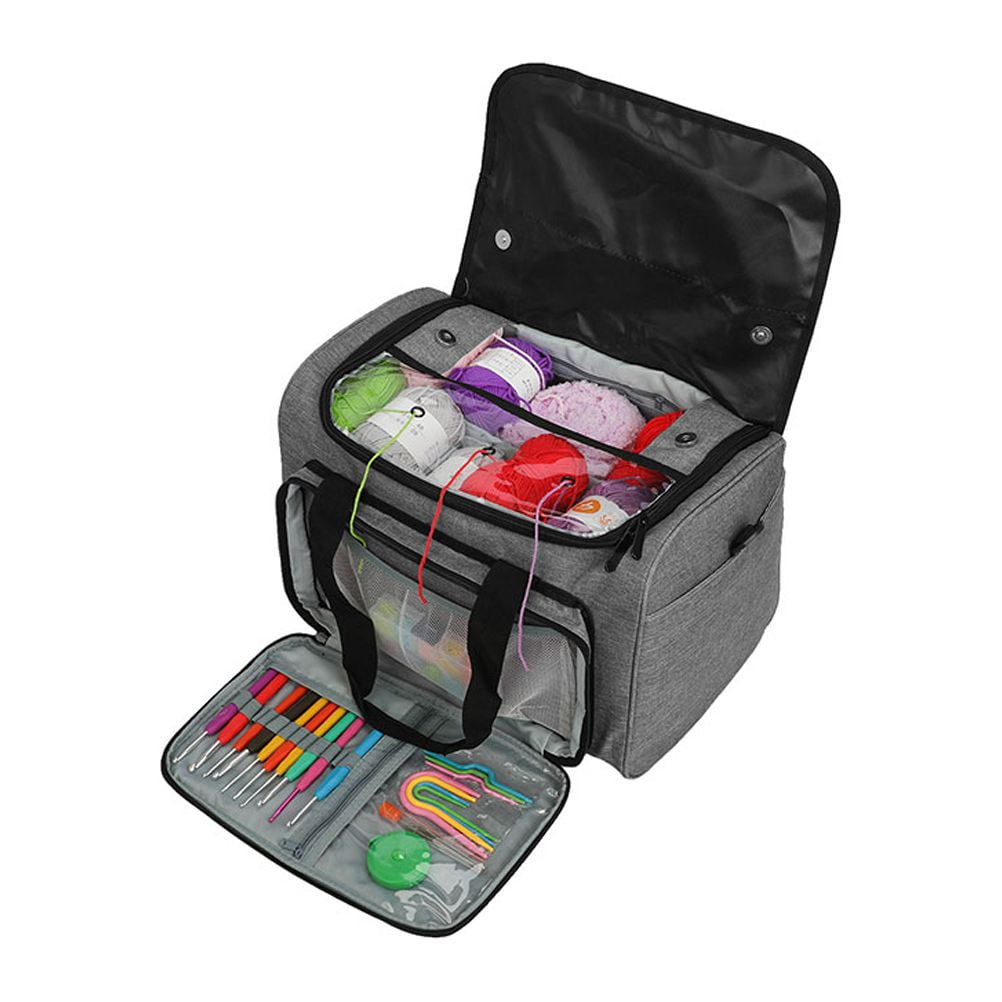 WHAMVOX Portable Multifunctional Yarn Tote Bag for Travel, Knitting Storage, and Craft Organizer Pouch with Design
