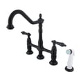 thumbnail image 3 of Kingston Brass KS1278AL  Heritage 8\" Center Kitchen Faucet With Side Sprayer, 3 of 3