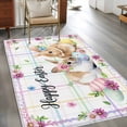thumbnail image 3 of Easter Rabbits Area Rug 3x5 Washable Rug Non Slip Cute Bunny Faisy Leaf Eggs Spring Colorful Plaid Large Area Rug Indoor Floor Carpet for Entryway Bedroom Kitchen Living Room Home Office Dining Room, 3 of 8