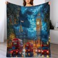 thumbnail image 4 of Manta súper suave con paisaje urbano de Londres y Big Ben, manta navideña de franela de microfibra para sofá cama, mullida y cálida de 50 x 60 pulgadas, 4 of 8
