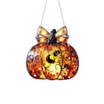 thumbnail image 2 of Halloween Stained-Glass Style Pumpkin Suncatcher Ornament, 7.8in 2D Double Sided Acrylic Window Hanging Decor, Spooky Halloween Door Wall Ornament, 2 of 9